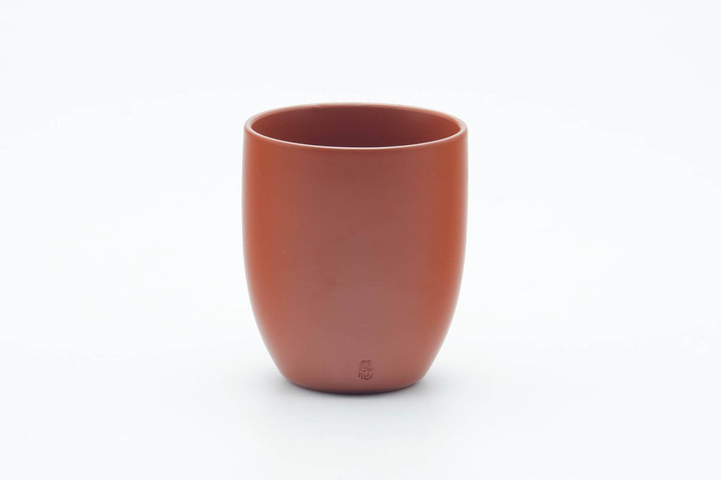 Japanese Teacup - Calligraphy Engraved Red Shudei Tokoname-yaki Yunomi - 100ml