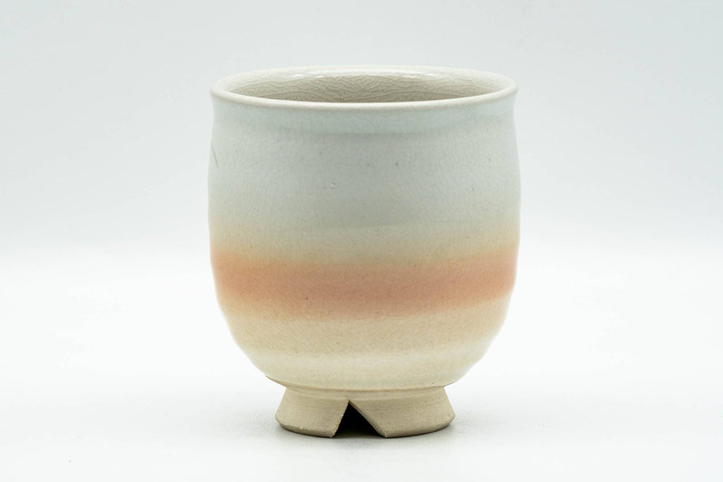 Japanese Teacup - Bamboo Engraved Peach Hagi-yaki Yunomi - 150ml