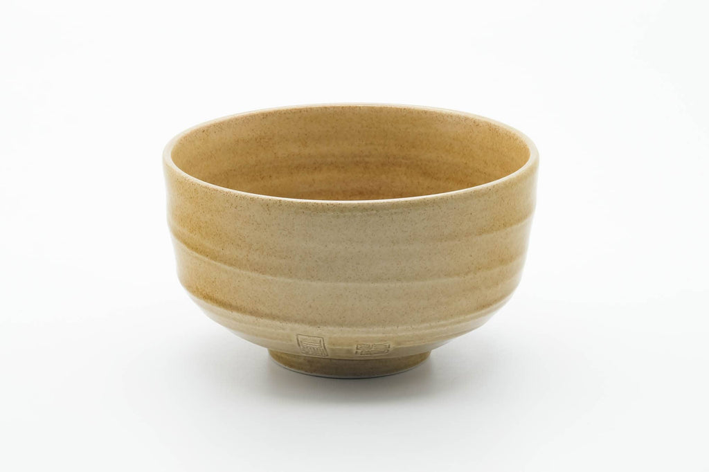 Japanese Matcha Bowl - Green Yellow Glazed Seto-yaki Chawan - 500ml