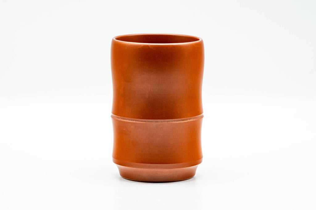 Japanese Teacup - Jinshu Itoh - Bamboo-Shaped Red Shudei Tokoname-yaki Yunomi - 160ml