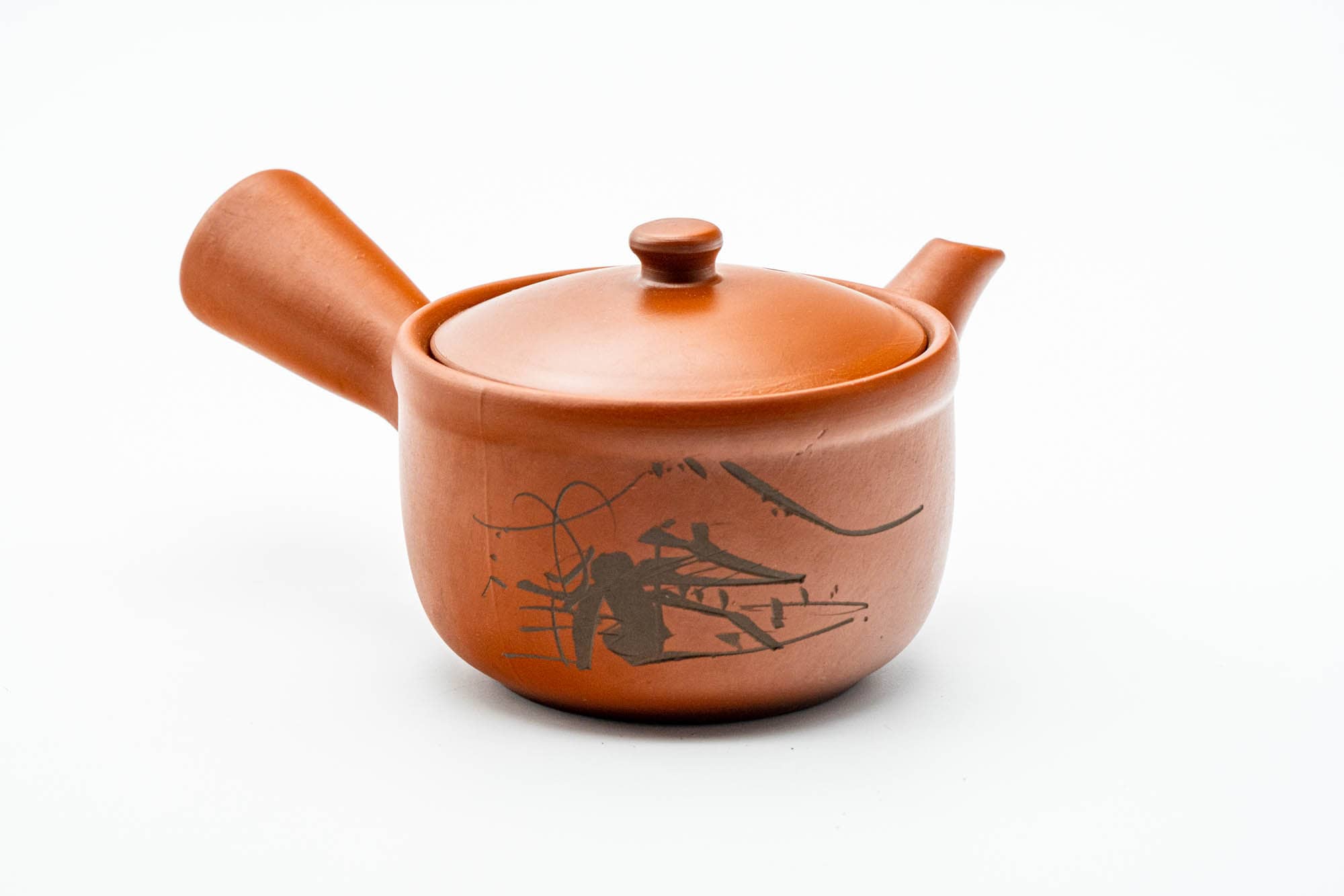 Japanese Kyusu - Mountainous Red Shudei Tokoname-yaki Mesh Teapot - 270ml