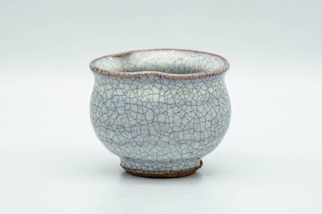 Japanese Teacup - Milky White Glazed Abstract Guinomi - 50ml