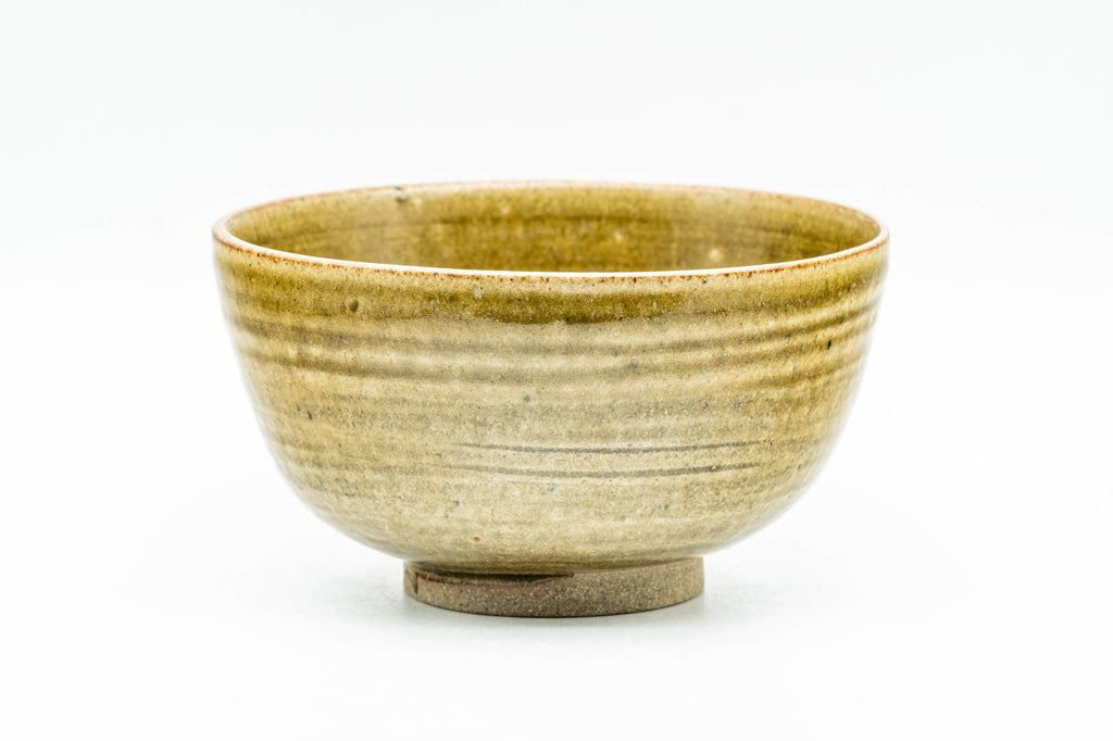 Japanese Matcha Bowl - Small Spiraling Yellow Wan-nari Chawan - 200ml
