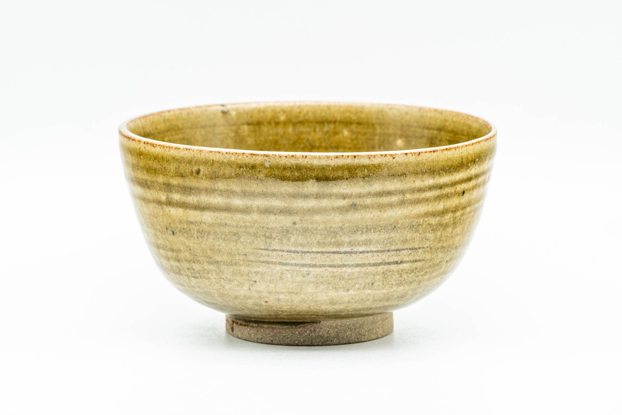 Japanese Matcha Bowl - Small Spiraling Yellow Wan-nari Chawan - 200ml