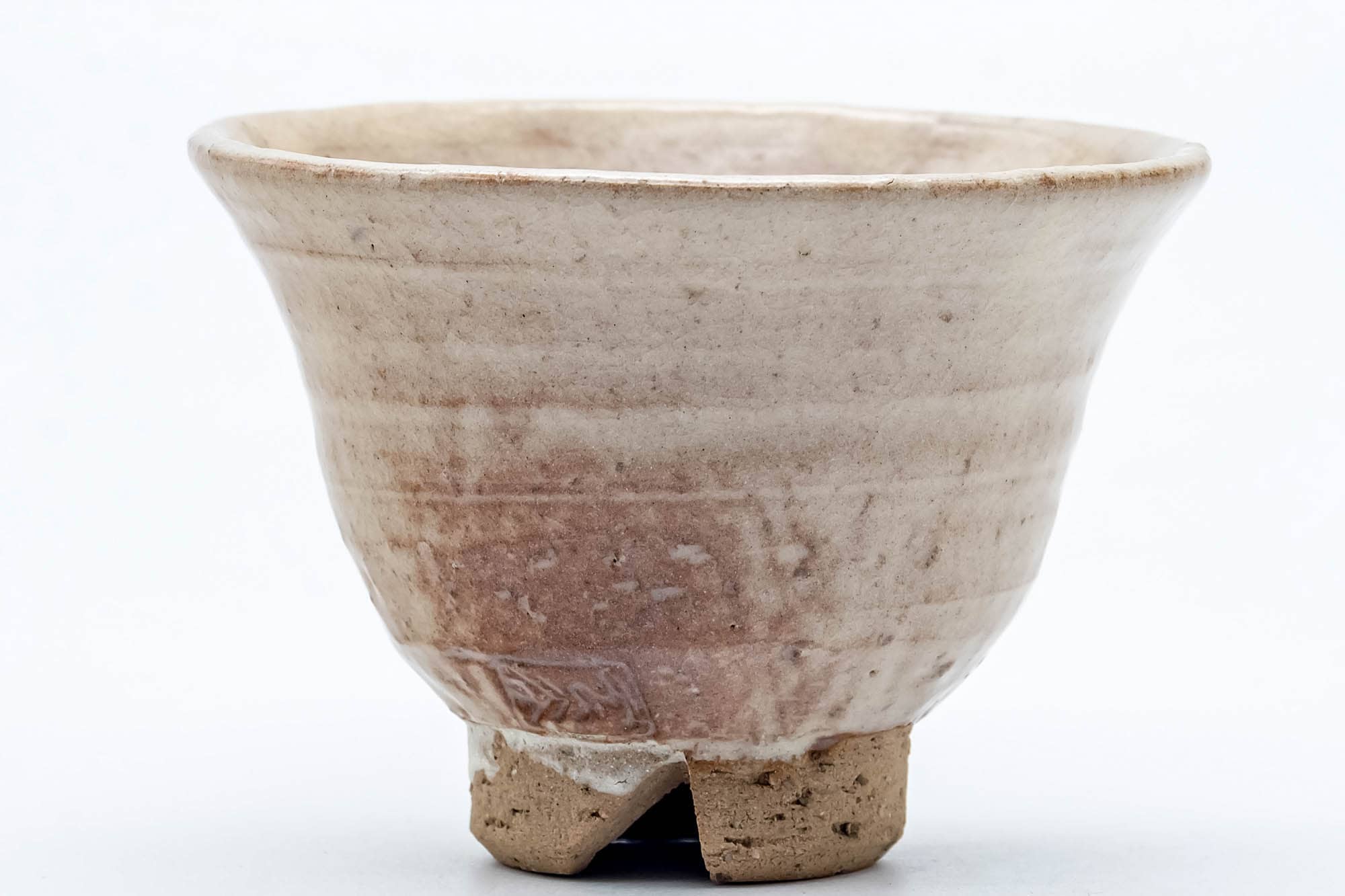 Japanese Teacup - Beige Milky Glazed Hagi-yaki Curved Yunomi - 100ml