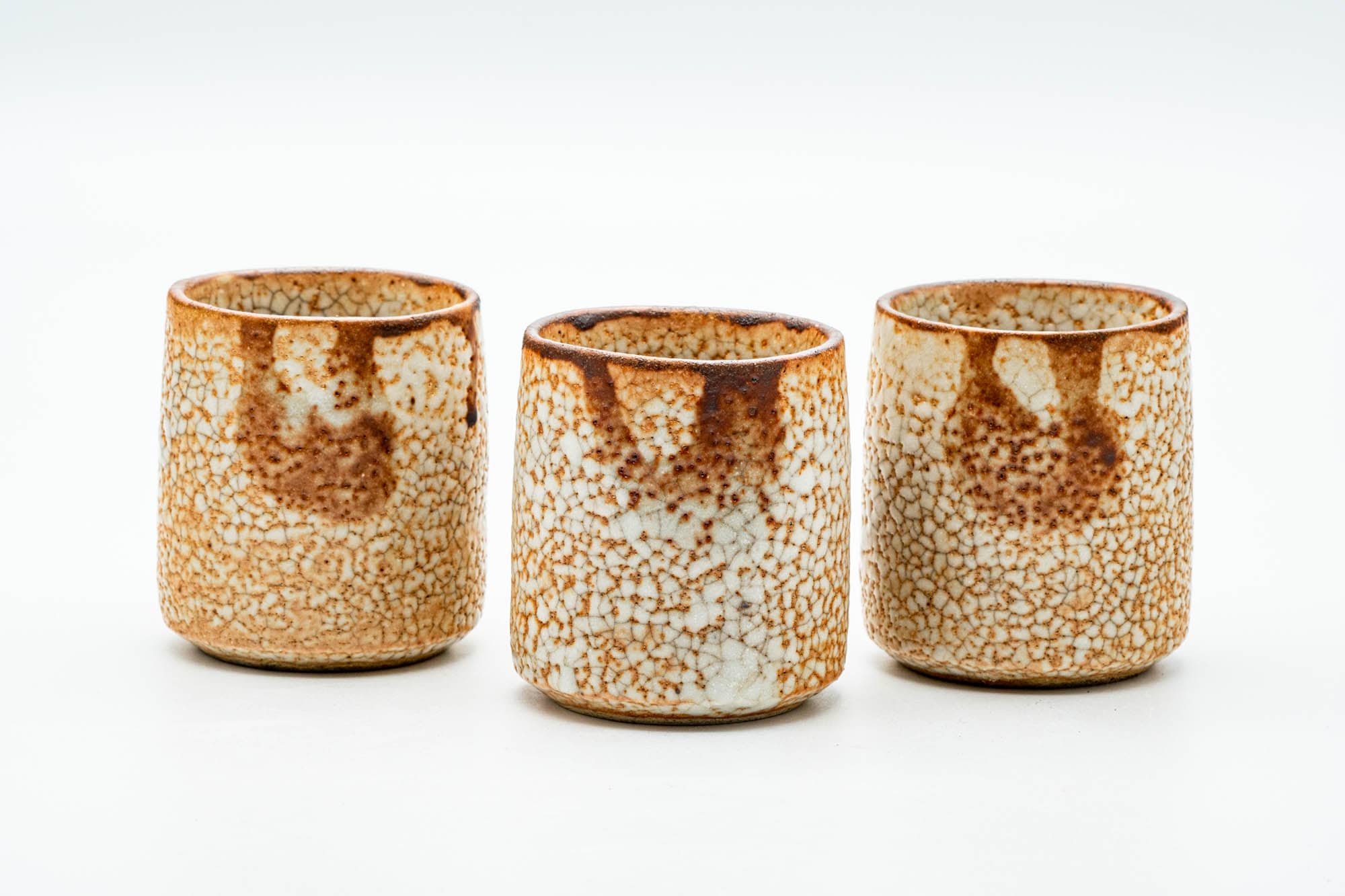 Japanese Teacup - Orange Shino Glazed Mino-yaki Yunomi
