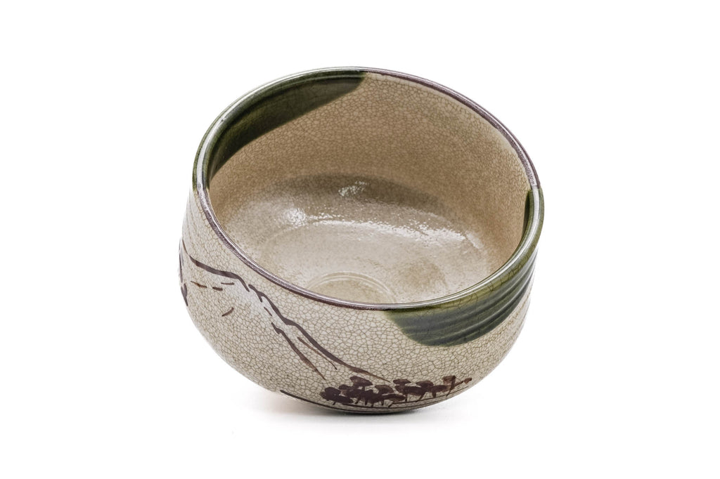 Mount Fuji Ao-Oribe Matcha Bowl
