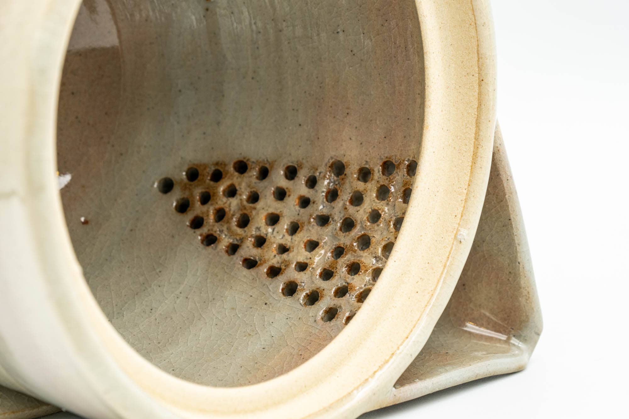 Japanese Tea Set - 玉祖窯 Tamaso Kiln - Beige Gohonte Hagi-yaki Kyusu Teapot with 6 Yunomi Teacups in Wooden Box