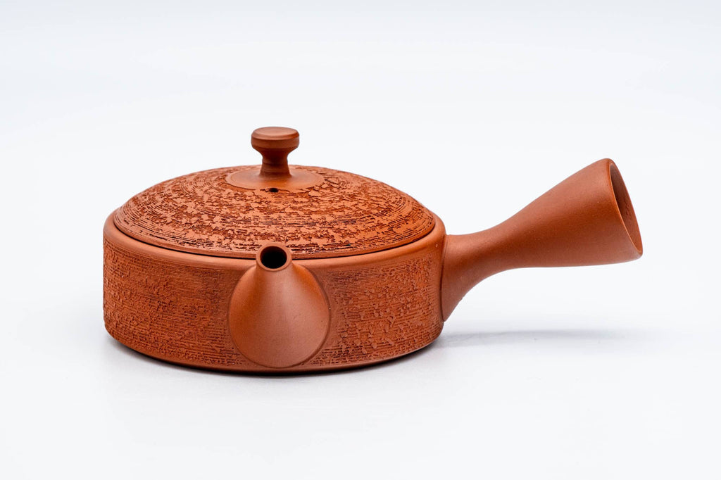 Flat Pine Bark Shudei Tokoname Teapot - 140ml