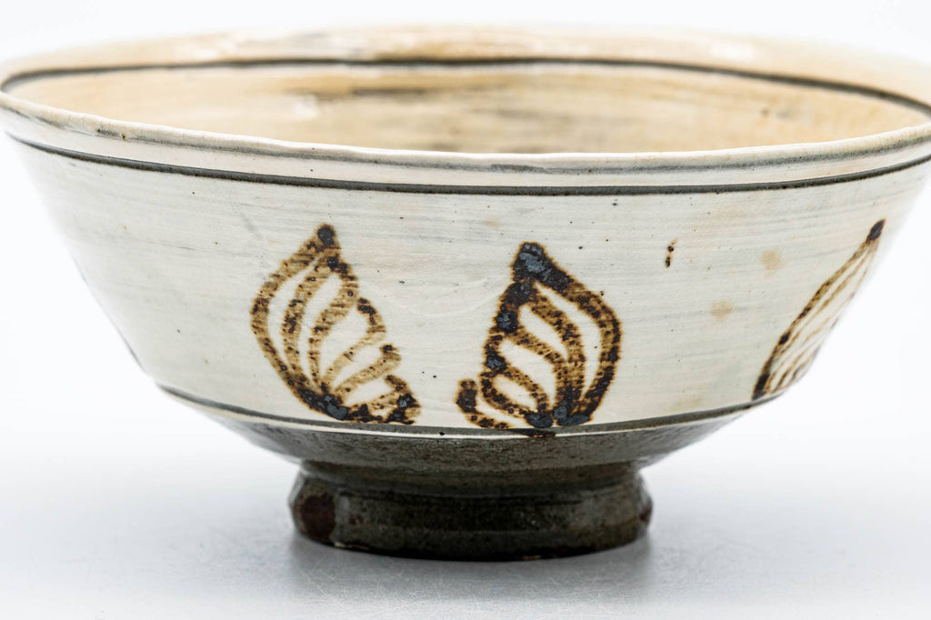 Japanese Matcha Bowl - Painted Hakeme Hira Summer Chawan - 150ml