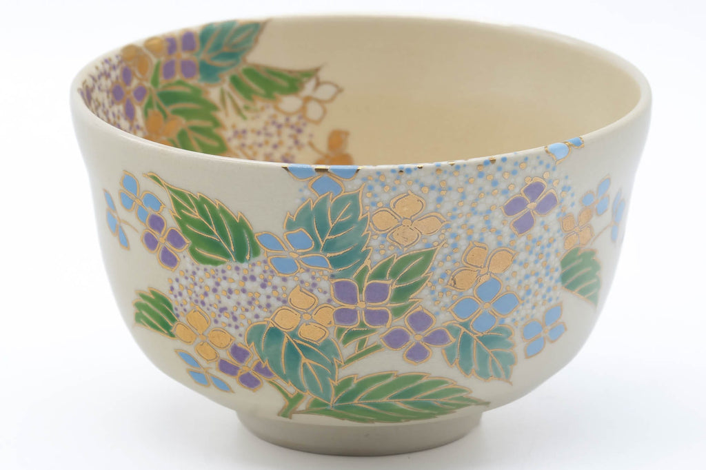 Japanese Matcha Bowl - Colourful Floral Kyo-yaki Chawan - 400ml
