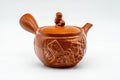 Japanese Kyusu - Monkeys and Leaves Tokoname-yaki Mesh Filter Teapot - 400ml