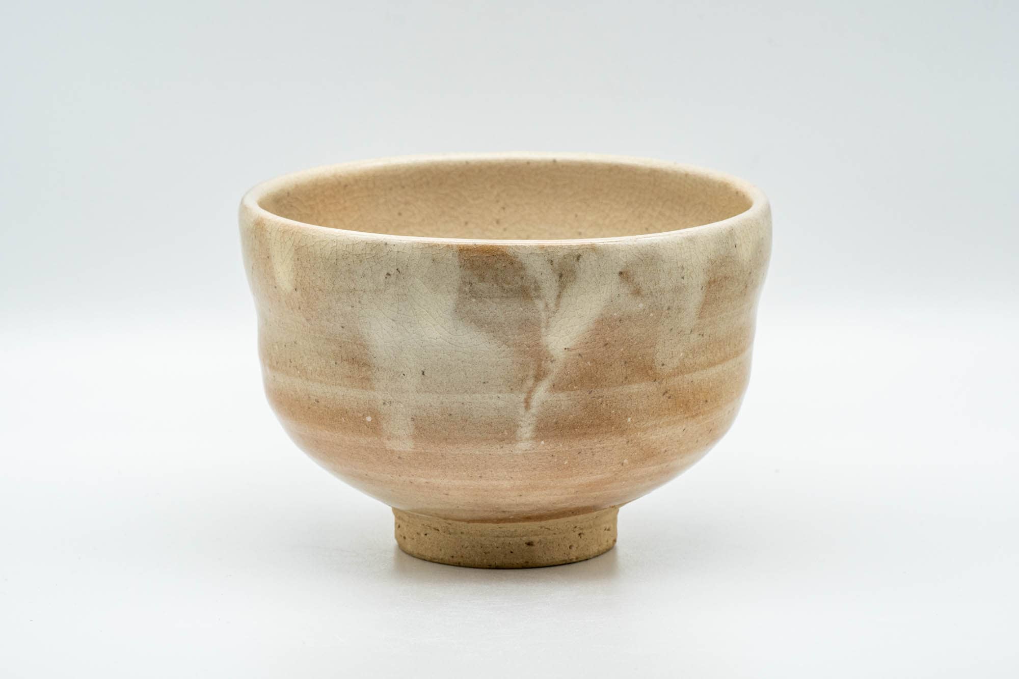 Japanese Matcha Bowl - Beige White Drip-Glazed Hagi-yaki Chawan - 350ml