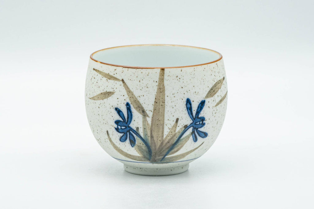 Japanese Teacup - White and Blue Floral Arita-yaki Yunomi - 140ml