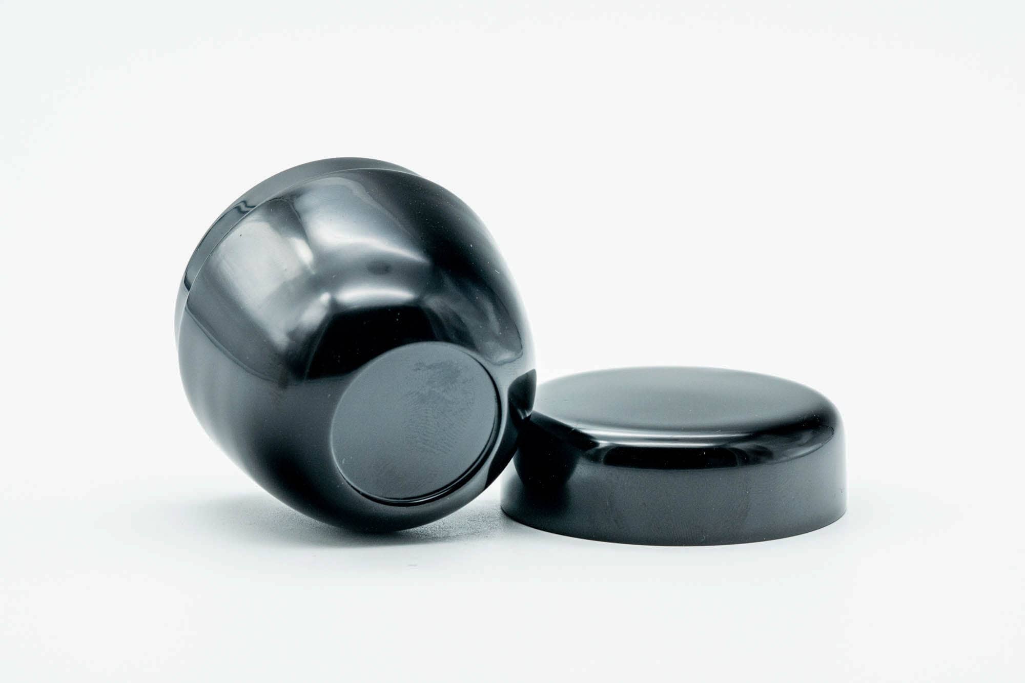 Japanese Ko-Natsume - Small Black Lacquered Wooden Matcha Tea Caddy - 60ml