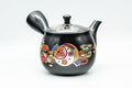 Japanese Kyusu - Floral Black Kurodei Tokoname-yaki Teapot - 400ml