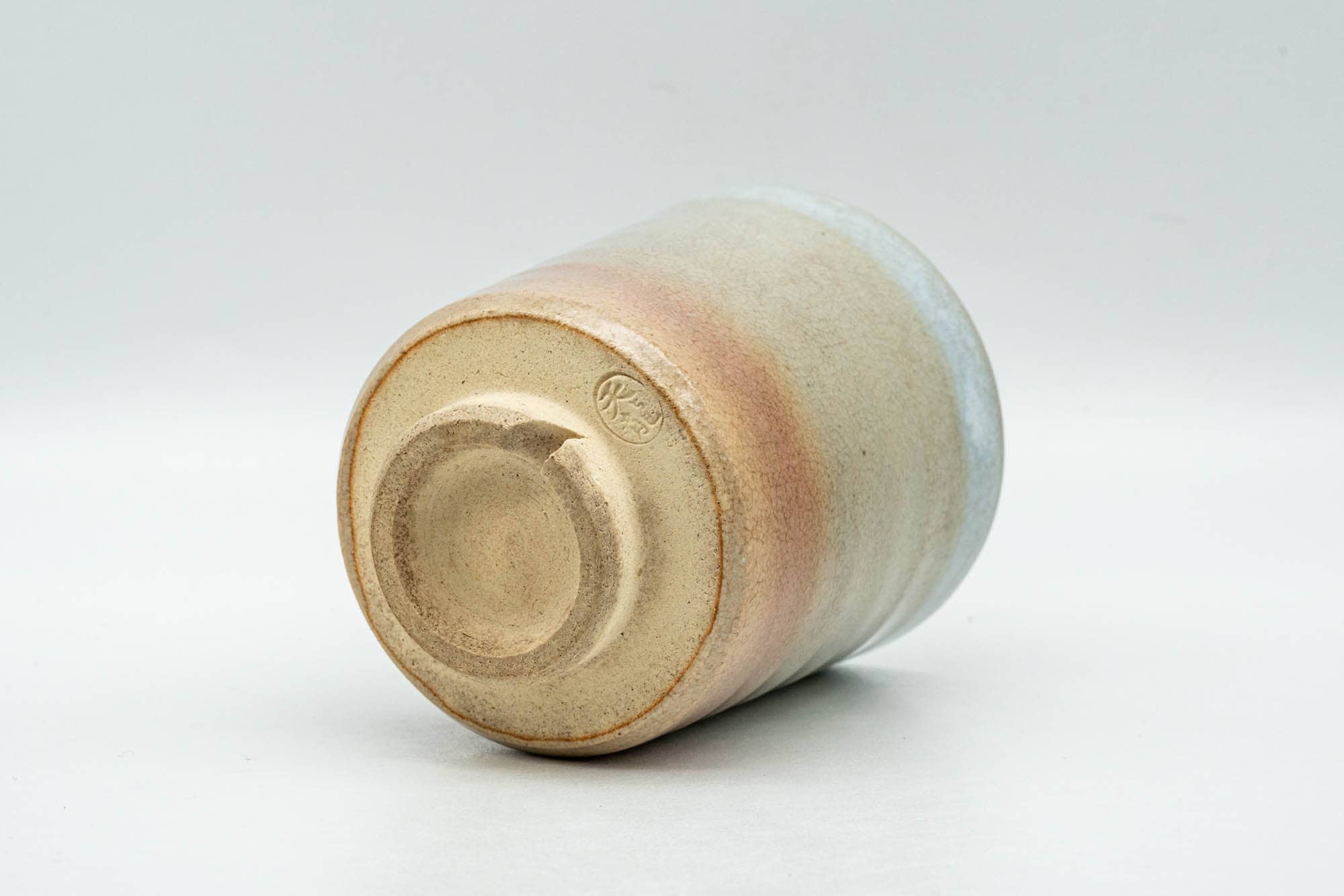 Japanese Teacup - Beige White Glazed Tsutsu-gata Hagi-yaki Yunomi - 140ml