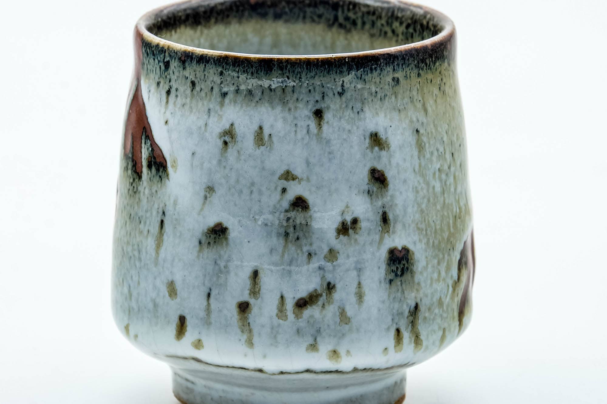 Japanese Teacup - Milky White Drip-Glazed Yunomi - 120ml