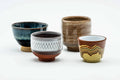Japanese Teacups - Set of 4 Uniquely Glazed Guinomi - 50ml