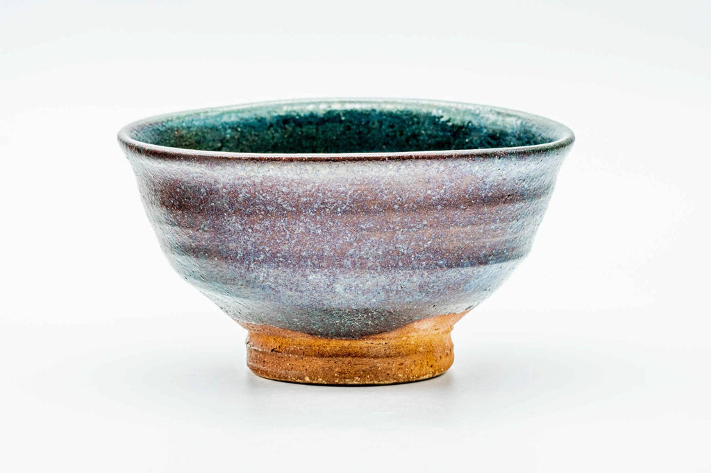Japanese Matcha Bowl - Gradient Turquoise Wabi-Sabi Chawan in Wooden Box - 350ml