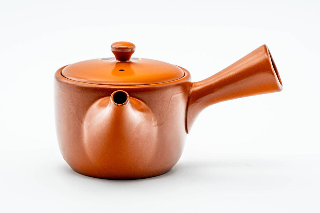 Japanese Kyusu - Engraved Mountainous Tokoname-yaki Mesh Teapot - 315ml