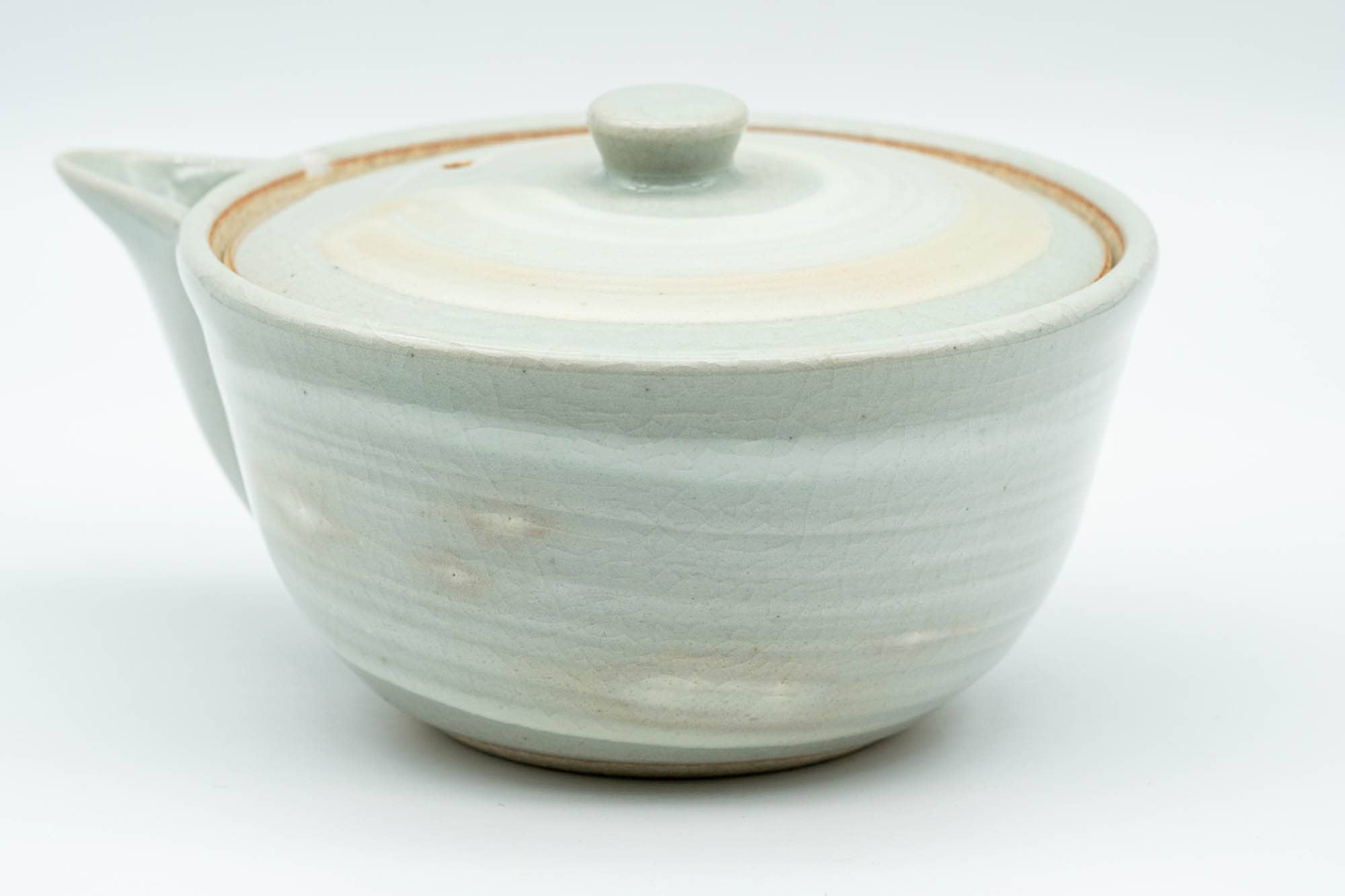 Japanese Houhin - Grey White Hakeme Ceramic Filter Handleless Teapot - 150ml