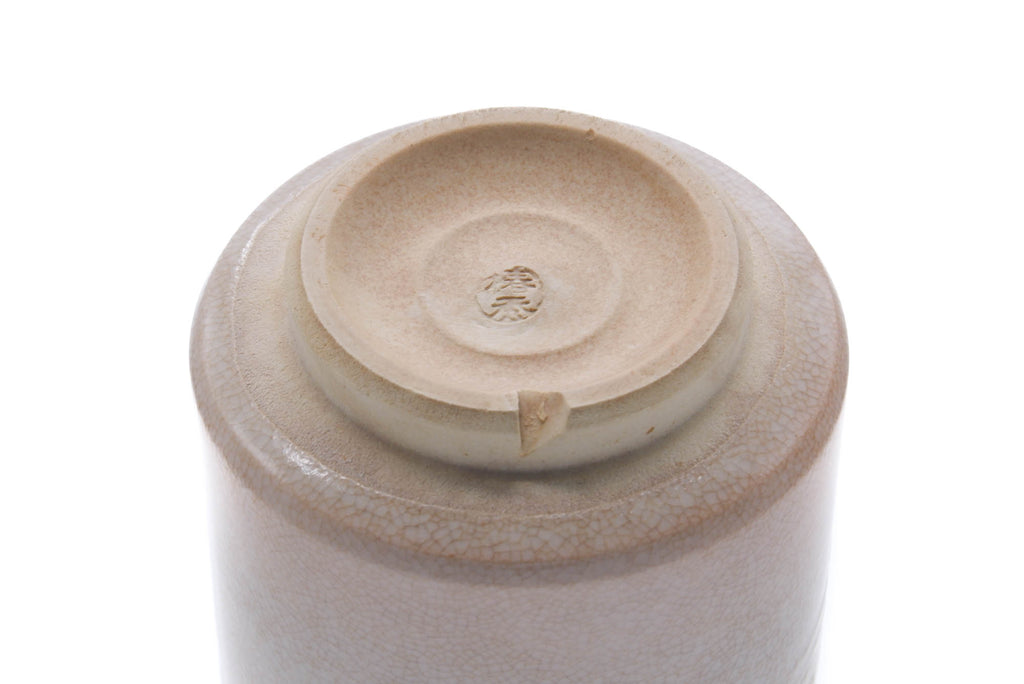 Japanese Teacup - Beige White Weathered Hagi-yaki Yunomi - 160ml