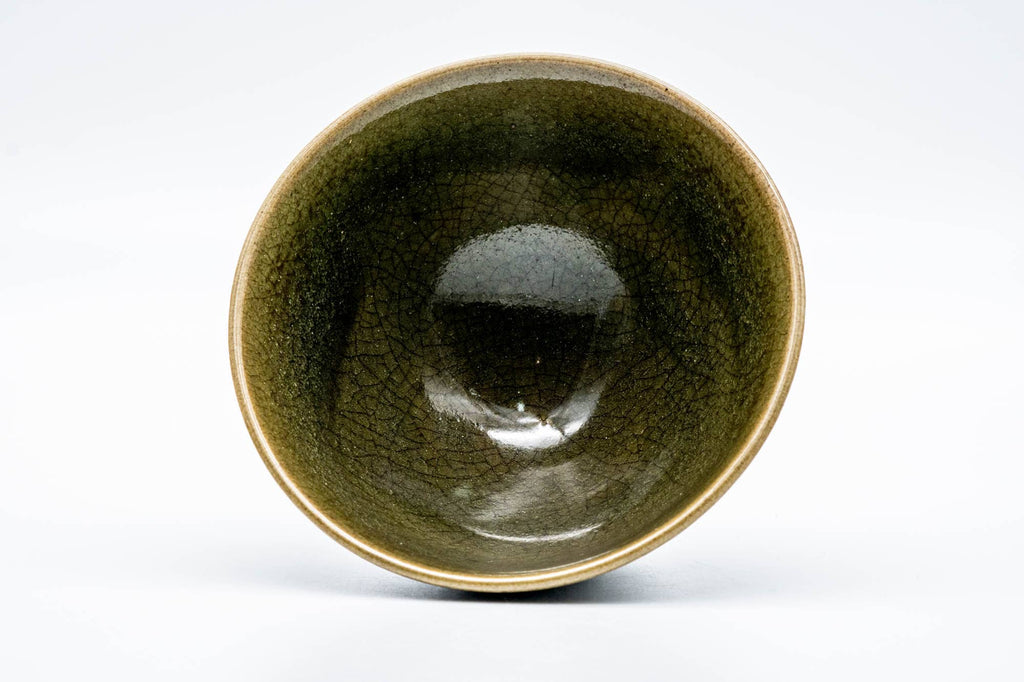 Japanese Matcha Bowl - Striped Green Celadon Chawan - 250ml