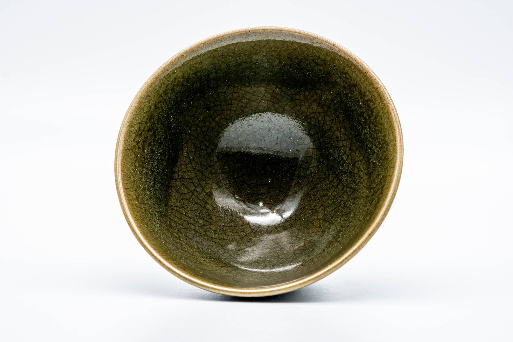 Japanese Matcha Bowl - Striped Green Celadon Chawan - 250ml
