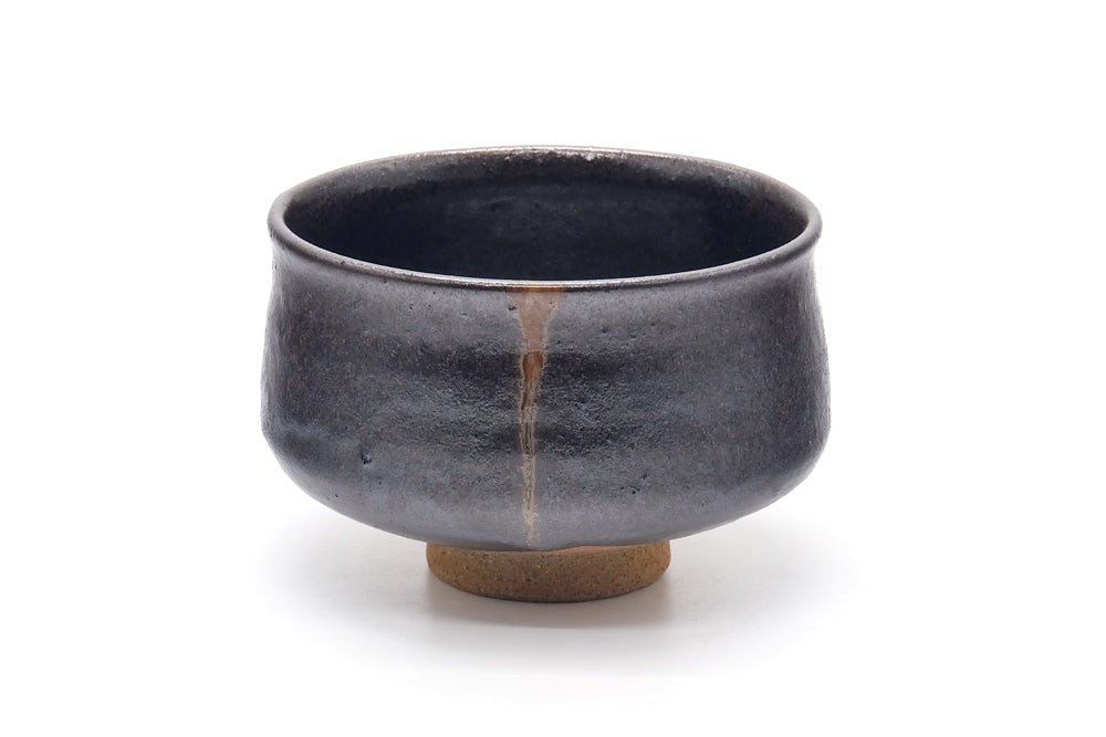 Japanese Matcha Bowl - 鳳山窯 Hōzan Kiln - Black Matte Aizu Hongō-yaki Chawan - 450ml