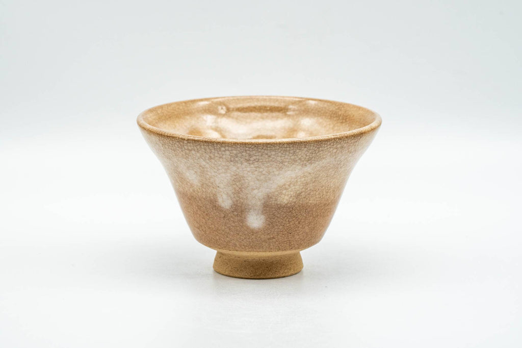 Japanese Teacup - Beige and Milky White Drip-Glazed Hagi-yaki Yunomi - 80ml