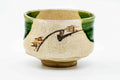 Japanese Matcha Bowl - Beige Green Glazed Oribe-yaki Chawan - 350ml
