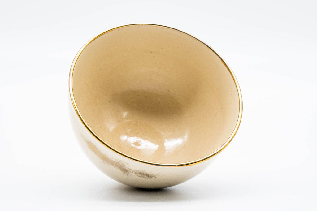 Japanese Matcha Bowl - Gold Geometric Origami Kyo-yaki Chawan - 250ml