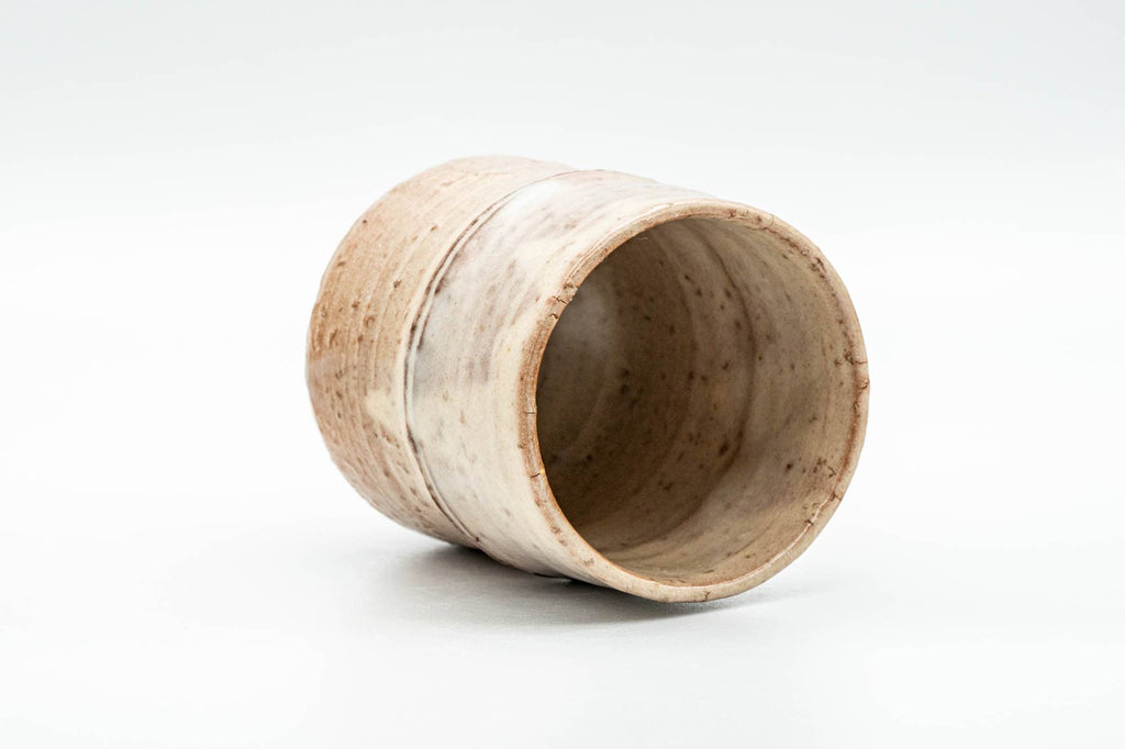 Japanese Teacup - Beige Bamboo-shaped Hagi-yaki Yunomi - 180ml