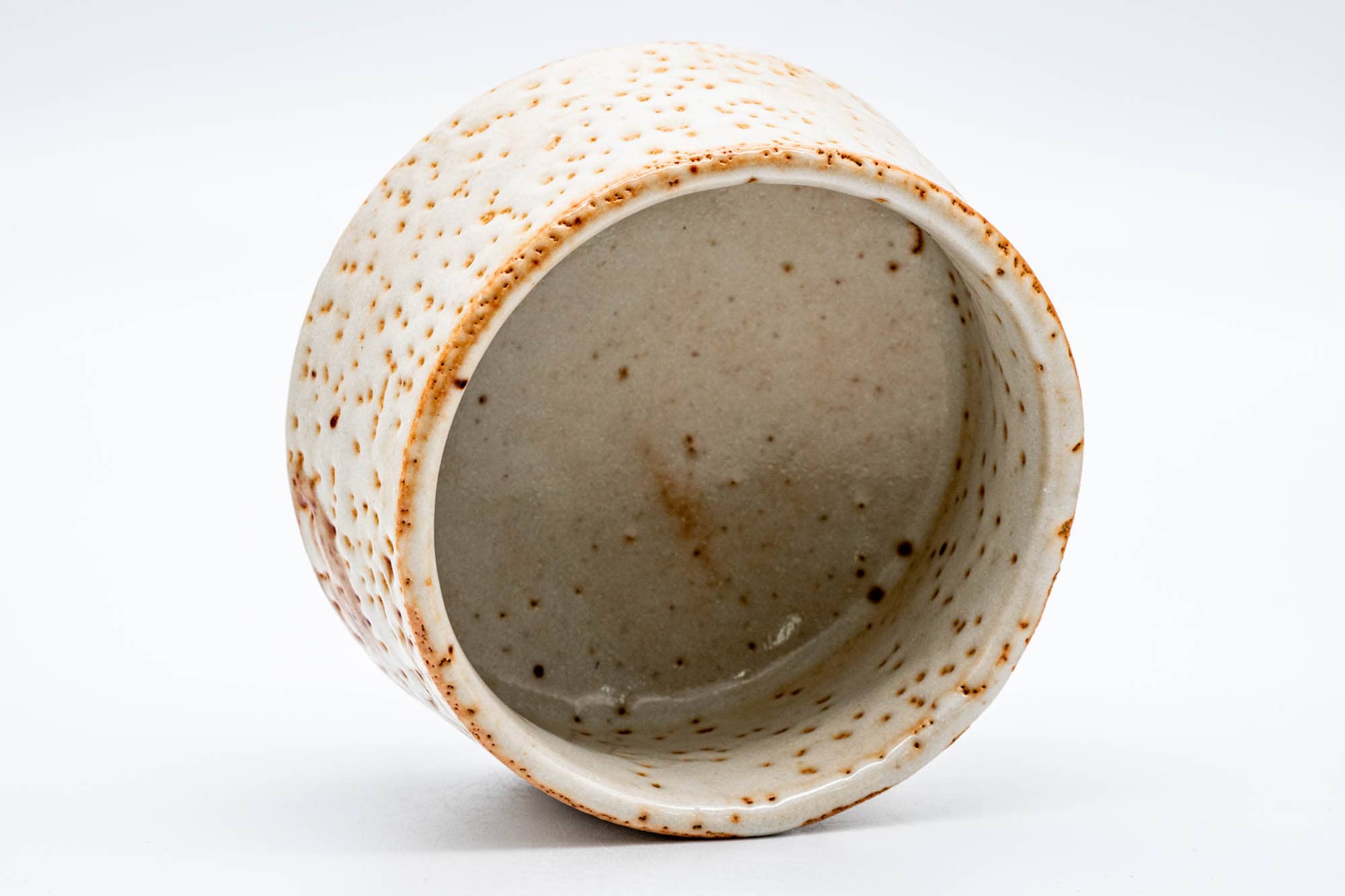 Japanese Matcha Bowl - Orange White Shino Glazed Mino-yaki Chawan - 350ml