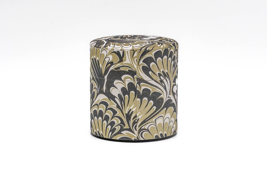 Black Gold Marbled Florentine Paper Tea Canister - 100g