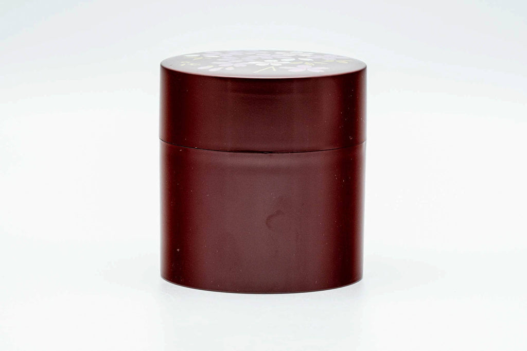 Japanese Chazutsu - Floral Magenta Plastic Tea Canister - 300ml