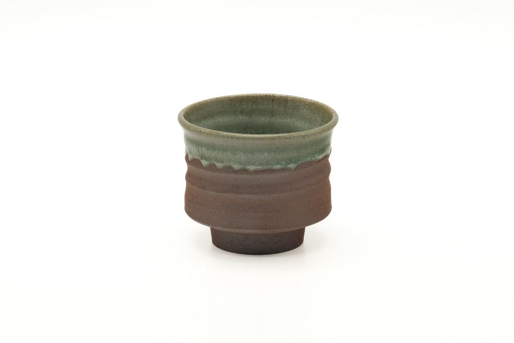 Japanese Teacup - Brown Green Glazed Yunomi - 165ml