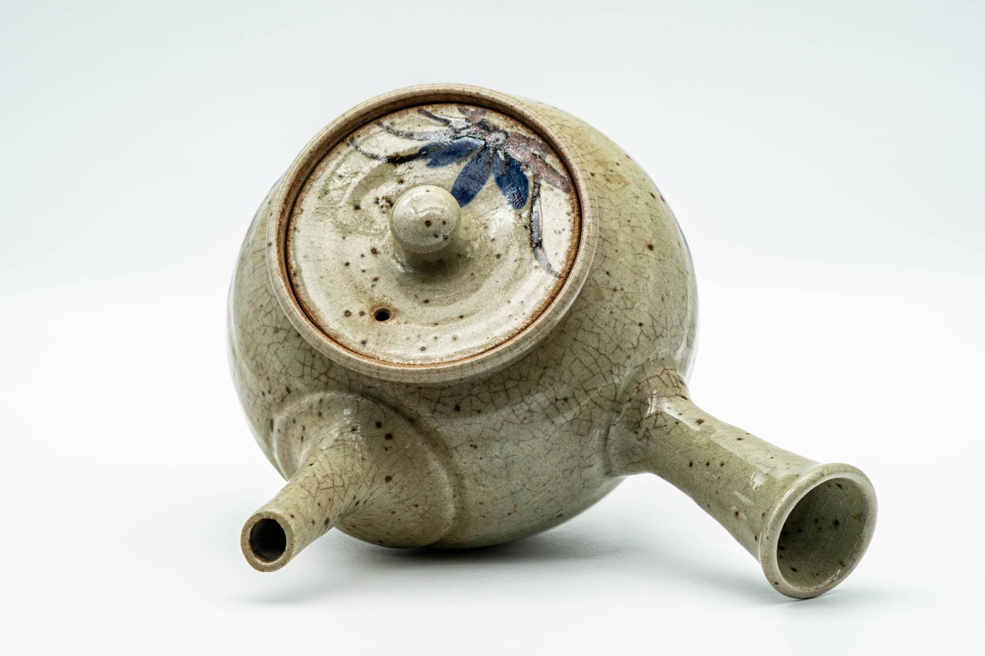 Japanese Kyusu - Blue Floral Karatsu-yaki Do-ake Teapot - 450ml