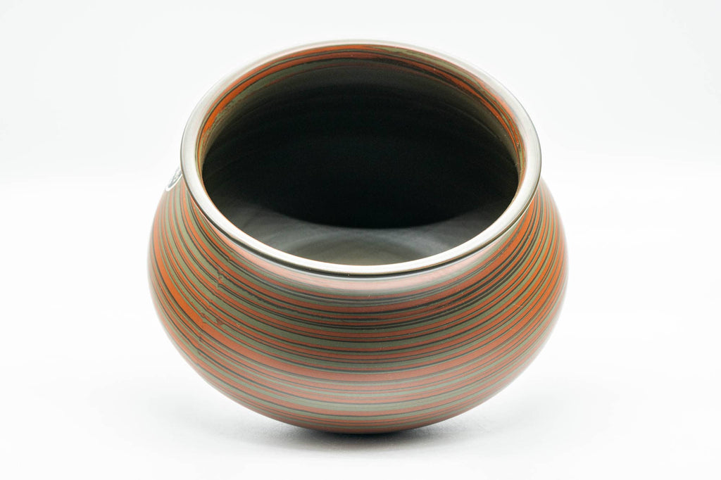 Japanese Kensui - Green and Red Nerikomi Tokoname-yaki Water Bowl - 600ml