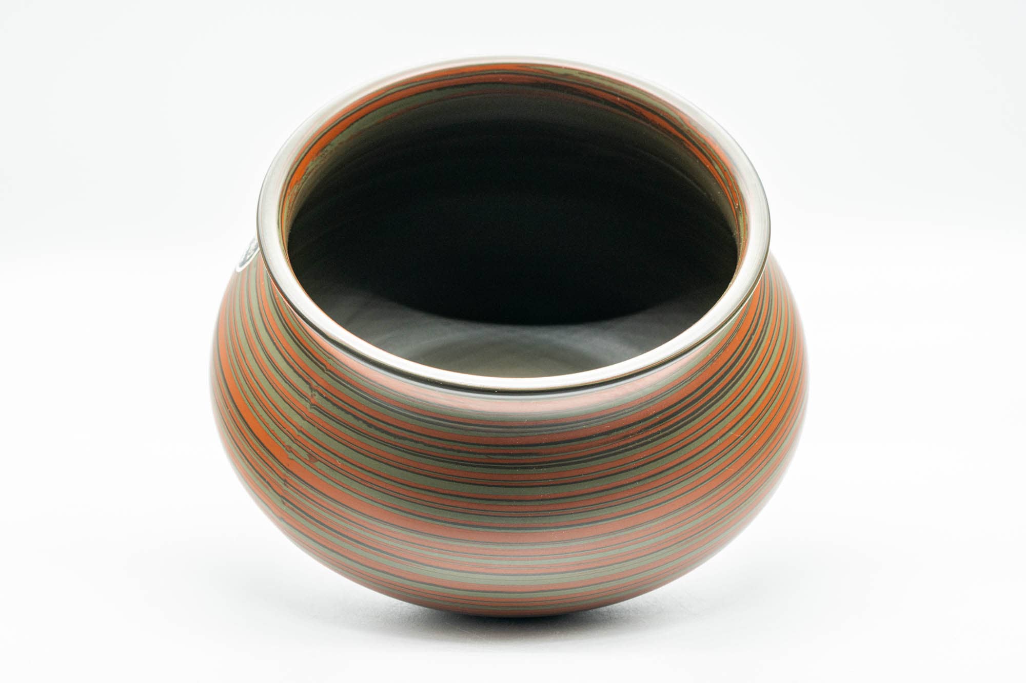 Japanese Kensui - Green and Red Nerikomi Tokoname-yaki Water Bowl - 600ml