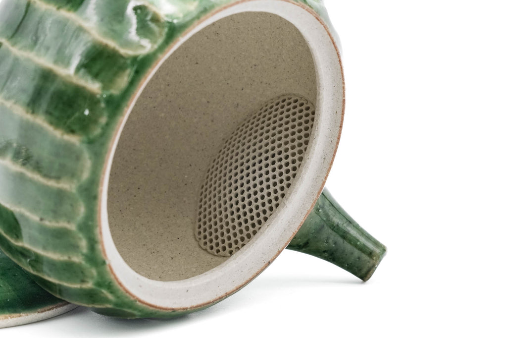 Green Faceted Oribe Tokoname Teapot - 270ml