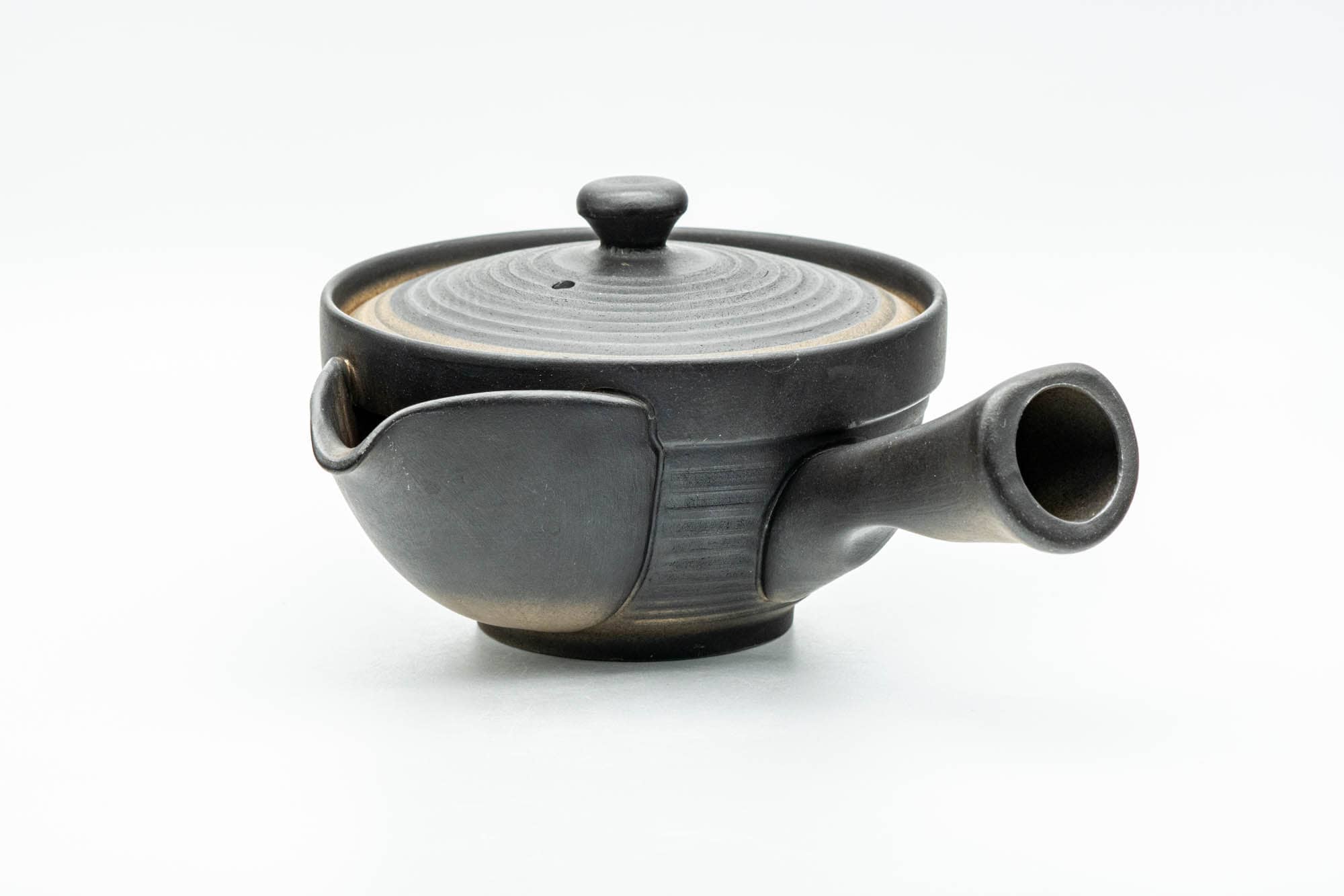 Japanese Kyusu - Black Matte Glazed Sasame Ceramic Filter Teapot - 400ml