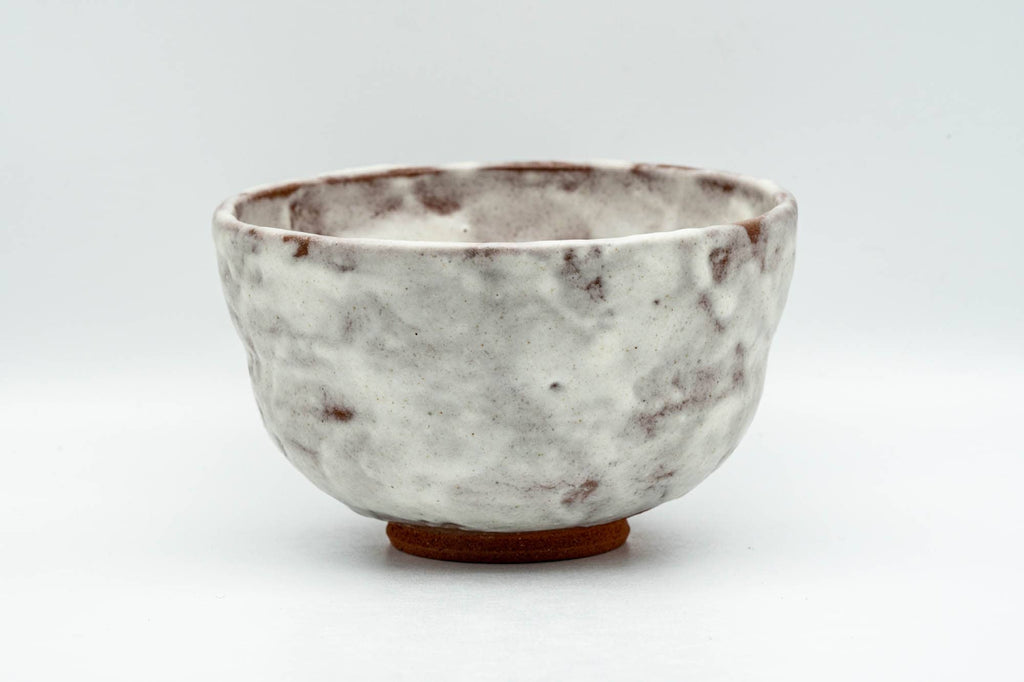 Japanese Matcha Bowl - Milky White Glazed Abstract Chawan - 250ml