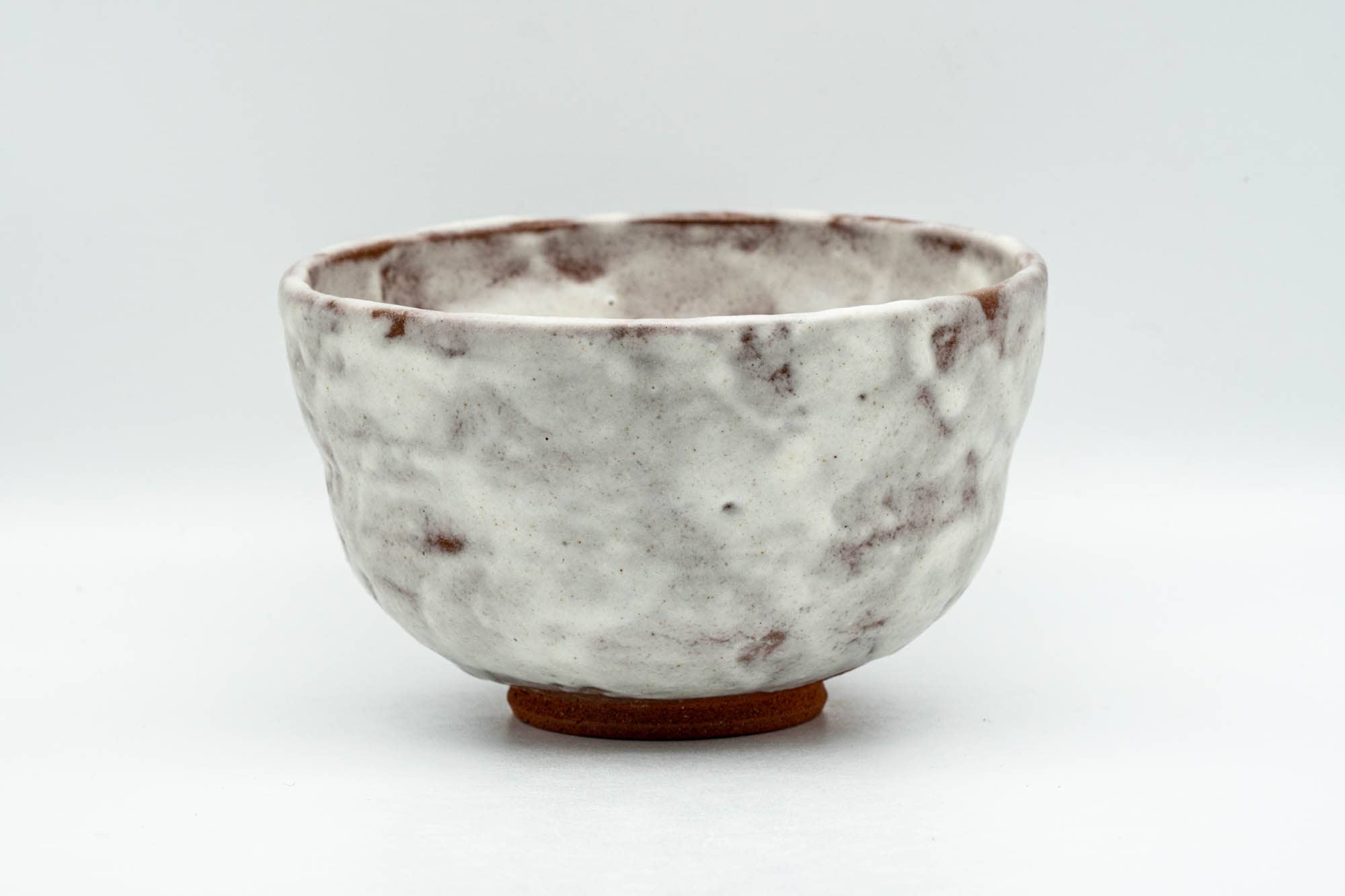 Japanese Matcha Bowl - Milky White Glazed Abstract Chawan - 250ml