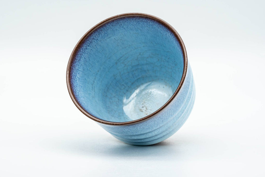Japanese Teacups - Set of 3 Blue Hare's Fur Glazed Yunomi - 150ml