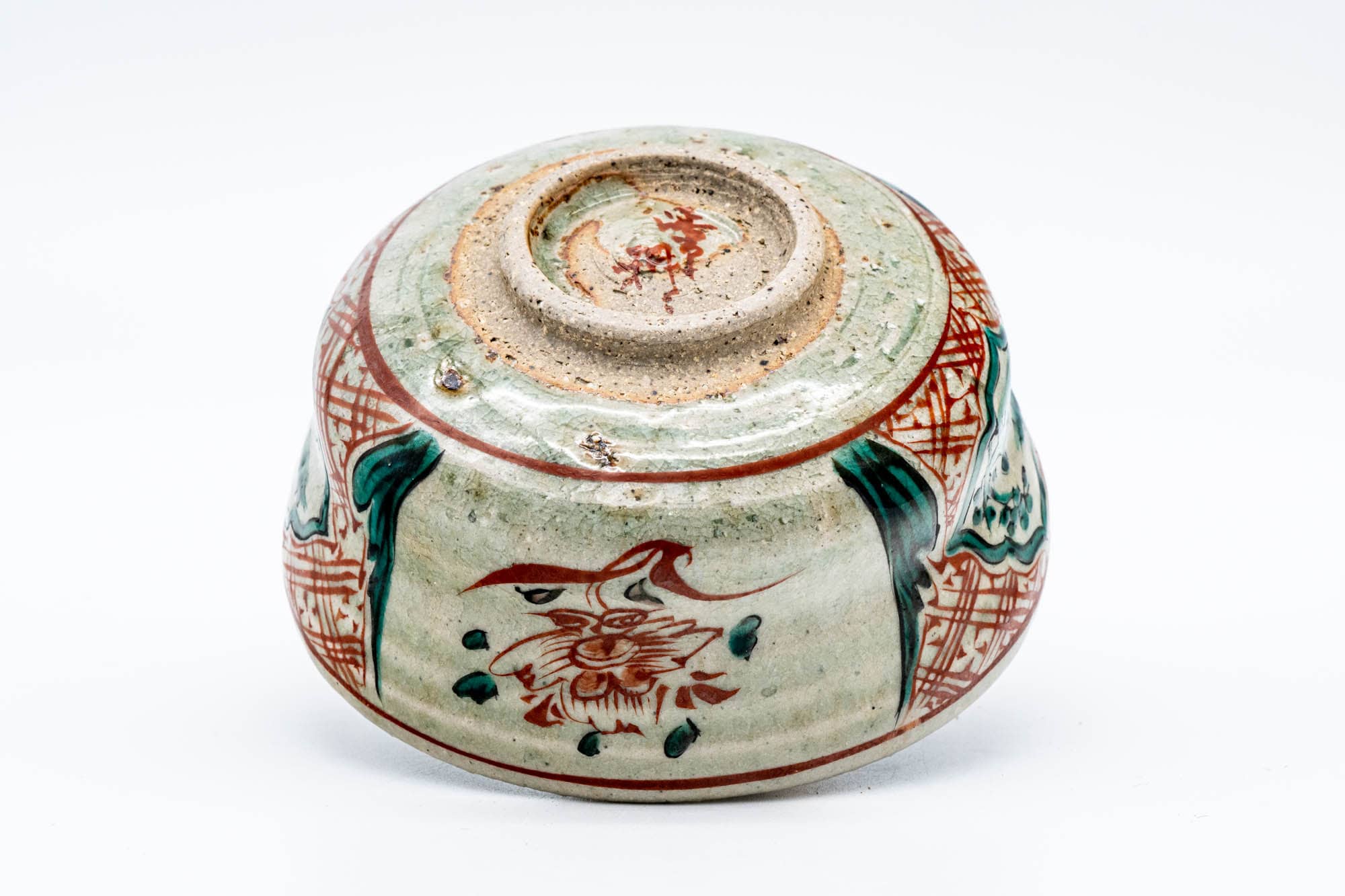 Japanese Matcha Bowl - 渋草柳三 Ryuzou Shibukusa - Floral Temple Shibukusa-yaki Chawan - 375ml