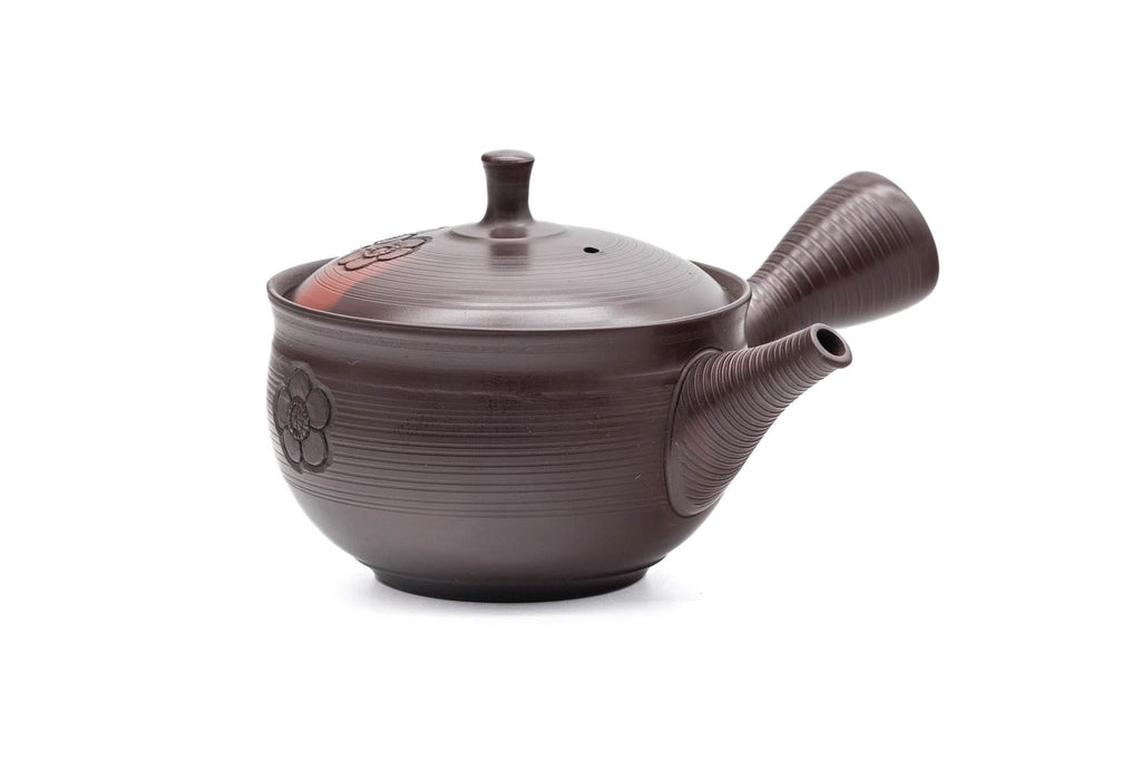 Brown Yōhen Plum Blossoms Tokoname Teapot - 200ml