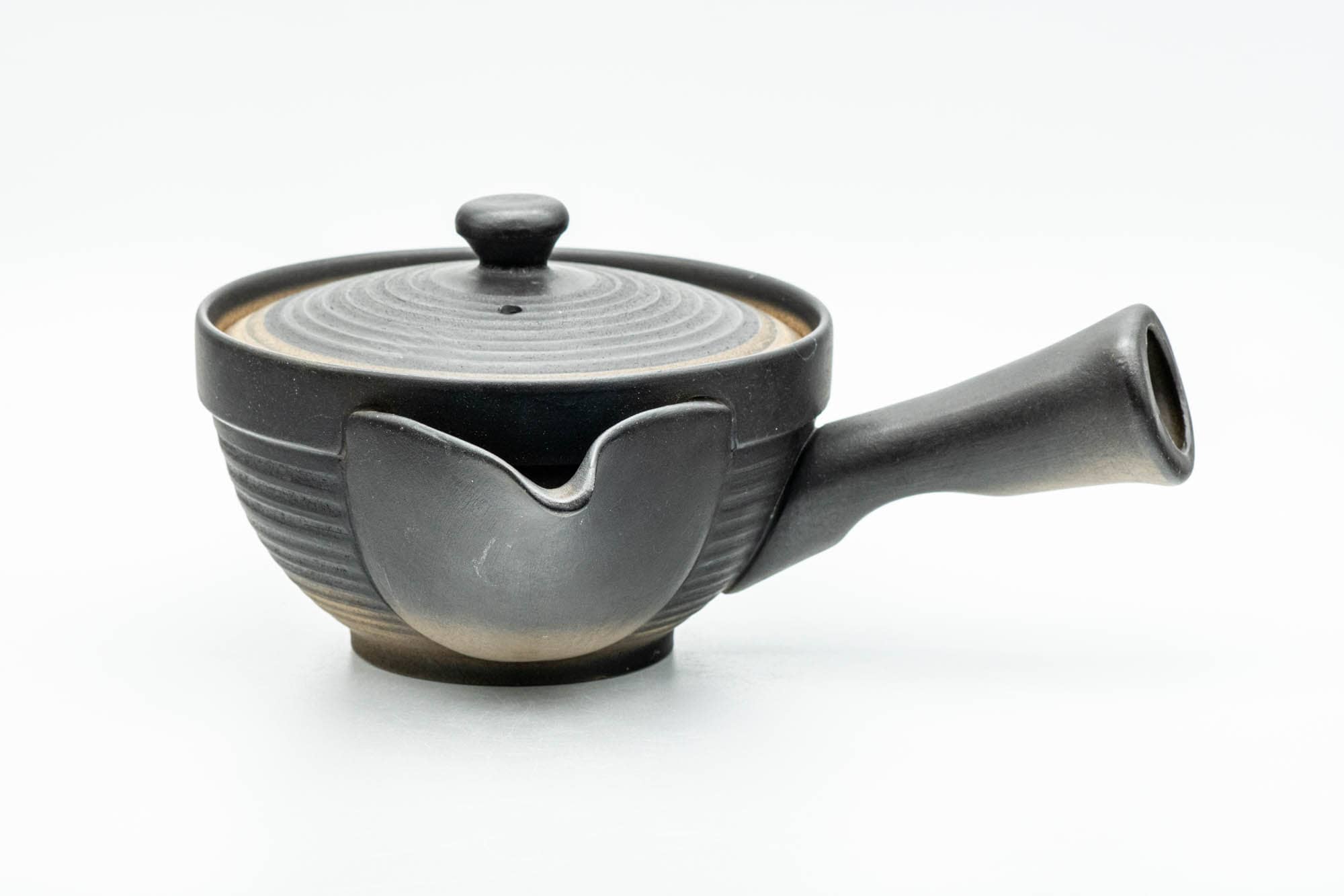 Japanese Kyusu - Black Matte Glazed Sasame Ceramic Filter Teapot - 400ml