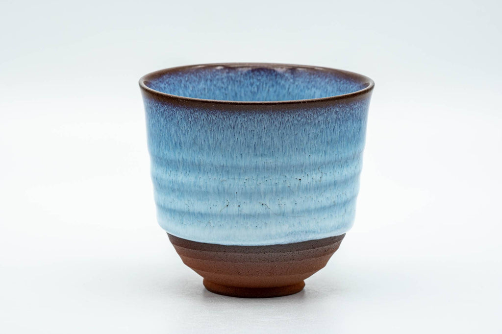 Japanese Teacups - Set of 3 Blue Hare's Fur Glazed Yunomi - 150ml